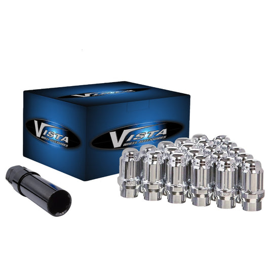 12x1.5 Bulge Acorn Spline ET Lug Nuts 1.55" 6 Lug Install Kit Chrome - Vista Wheel Accessories DPC56015SE