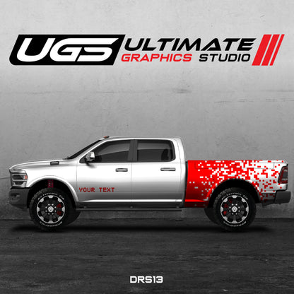 Dodge Ram Pixels Pattern Side Graphics Custom Text