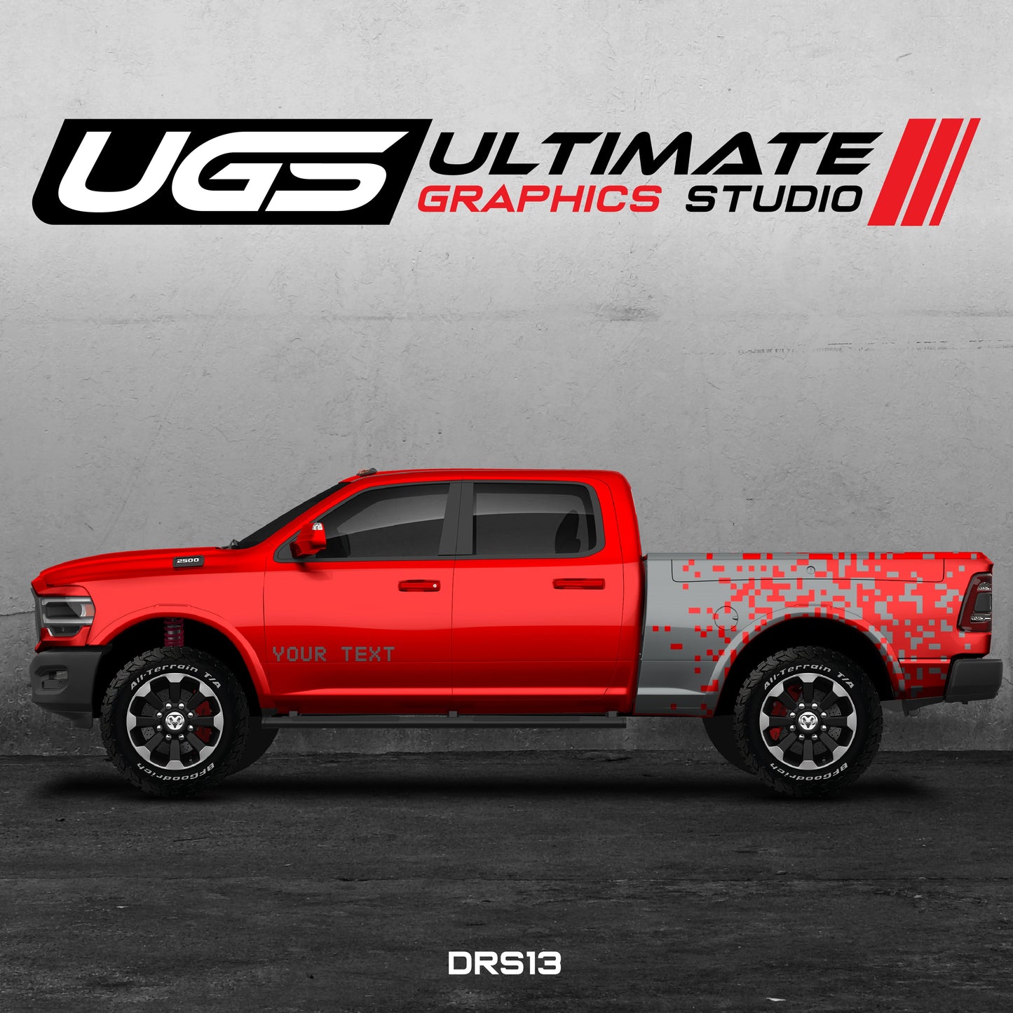 Dodge Ram Pixels Pattern Side Graphics Custom Text