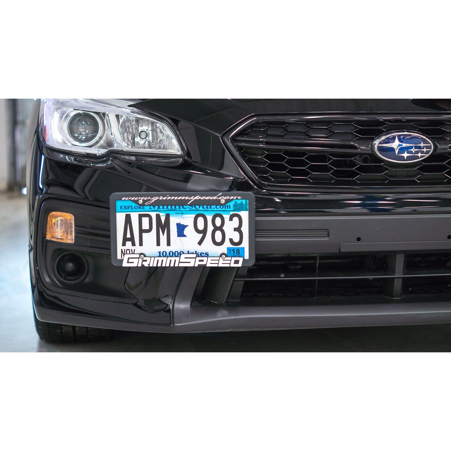 GrimmSpeed License Plate Relocation Kit - 2018+ Subaru WRX, 2018-21 Subaru STI, 2013+ Subaru BRZ, 2017+ Toyota 86 GRM094029