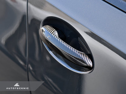 AutoTecknic Dry Carbon Door Handle Trim Set - G16 8-Series Gran Coupe
