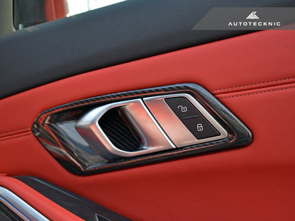 AutoTecknic Dry Carbon Interior Door Handle Trim Set - BMW G80 M3