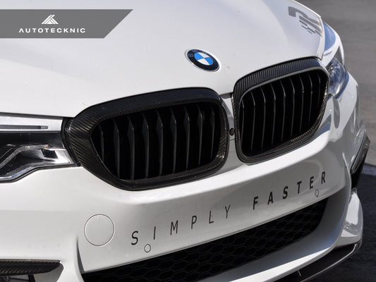 AutoTecknic Dry Carbon Fiber Front Grille Covers - BMW G30 5-Series