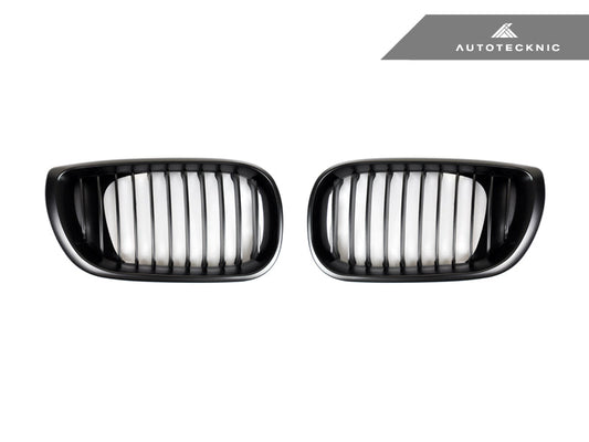 AutoTecknic Stealth Black Front Grille Set - BMW E46 3-Series LCI Sedan (2002-2005)