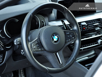 AutoTecknic Carbon Alcantara Steering Wheel Trim - BMW G30 5-Series | G32 6-Series GT