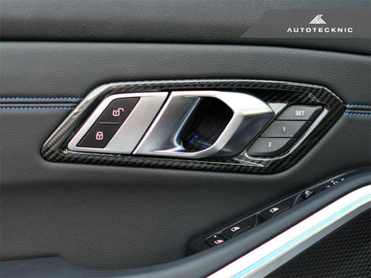 AutoTecknic Dry Carbon Interior Door Handle Trim Set - BMW G80 M3