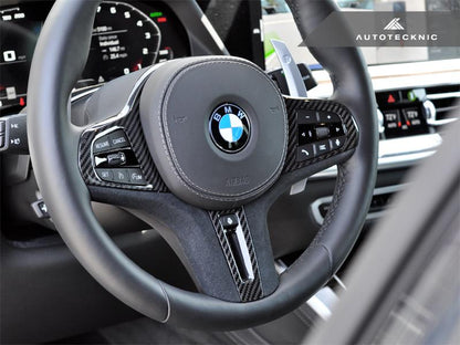 AutoTecknic Carbon Alcantara Steering Wheel Trim - F40 1-Series