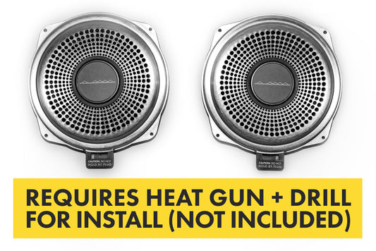 BACKORDERED - SHIPS SECOND HALF OF JULY - RECOMMEND YOU ORDER NOW, LIMITED FUTURE INVENTORY - Bavsound Ghost Underseat Subwoofers for BMW, V3, 8 Ohm, Pair [REQUIRES HEAT GUN & DRILL]