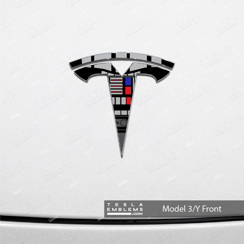 Darth Vader Tesla Emblem Decals (Front + Back) | Model 3