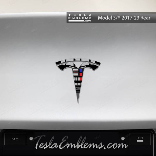 Darth Vader Tesla Emblem Decals (Front + Back) | Model 3