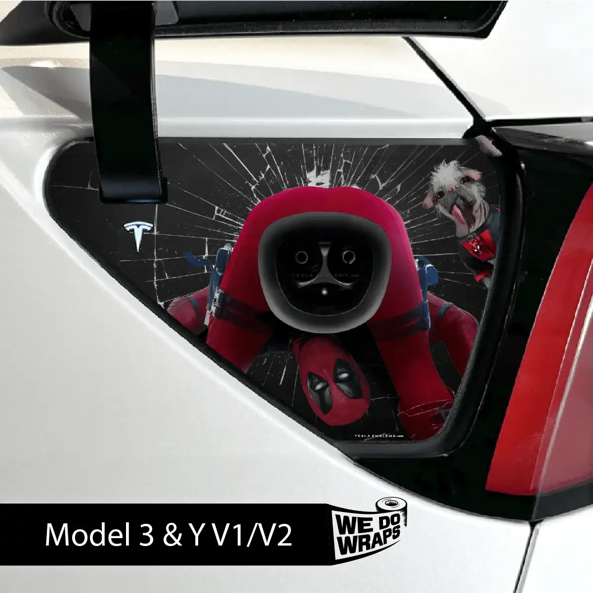 Deadpool Cheeky Charging Tesla Charge Port Wrap | Model Y