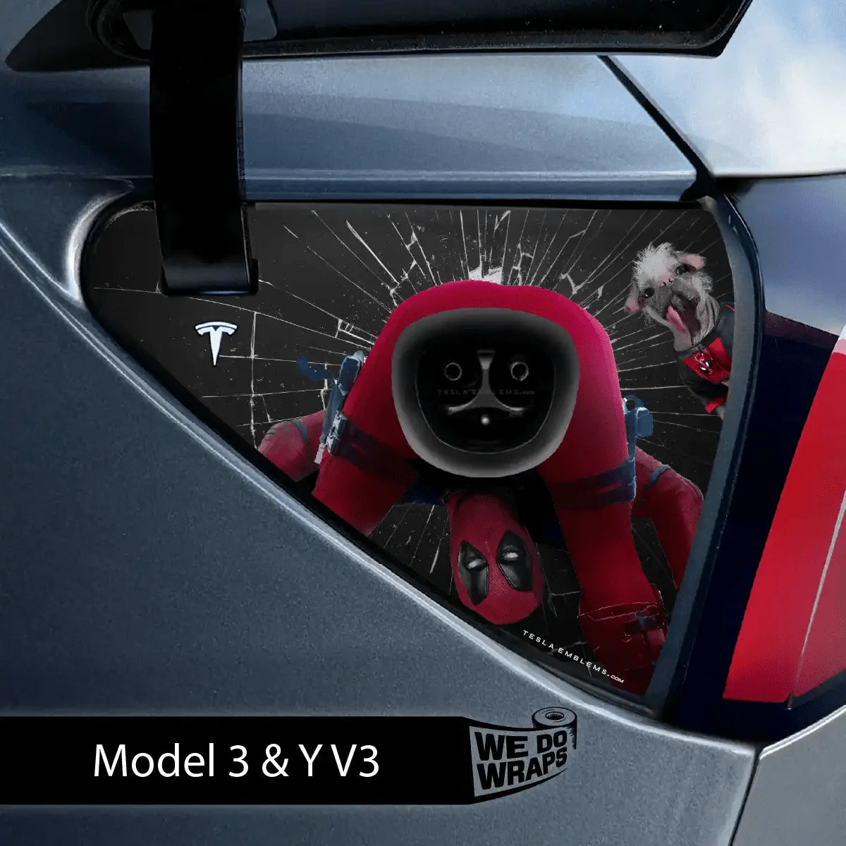 Deadpool Cheeky Charging Tesla Charge Port Wrap | Model Y