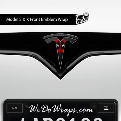 Dead Pool Tesla Emblem Decals (Front + Back) | Model S