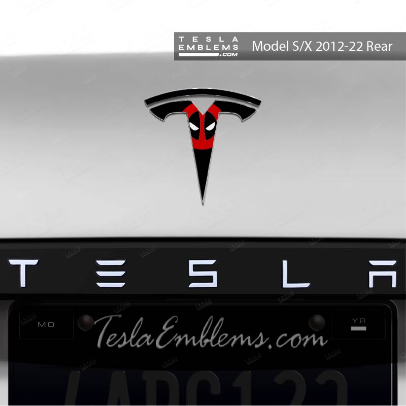 Deadpool Tesla Emblem Decals (Front + Back) | Model X