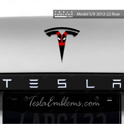 Deadpool Tesla Emblem Decals (Front + Back) | Model X