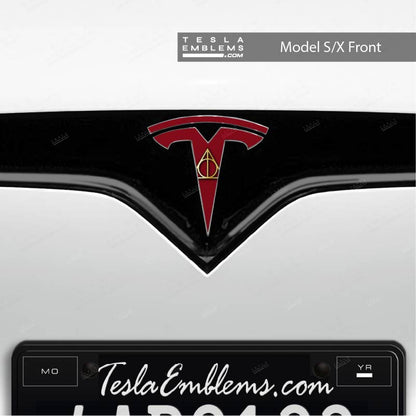 Deathly Hallows Tesla Emblem Decals (Front + Back) | Model S