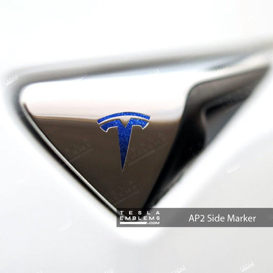 3M Deep Blue Metallic Tesla Side Marker Decals (2pcs)