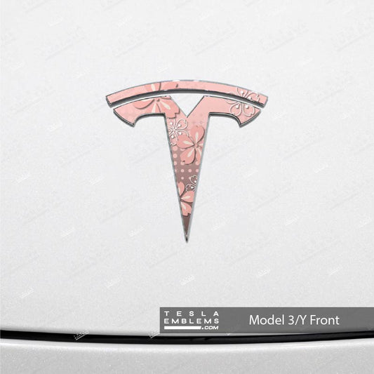 Demon Slayer Nezuko Tesla Emblem Decals (Front + Back) | Model Y