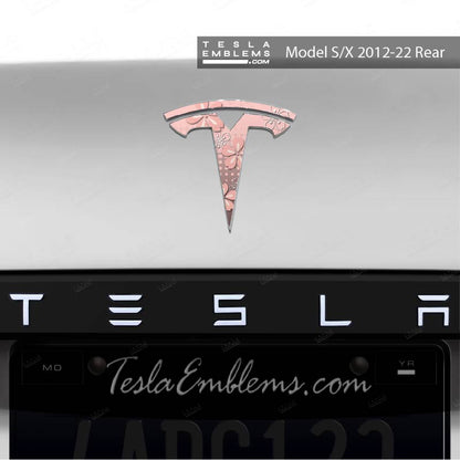 Cherry Blossoms Tesla Emblem Decals (Front + Back) | Model X