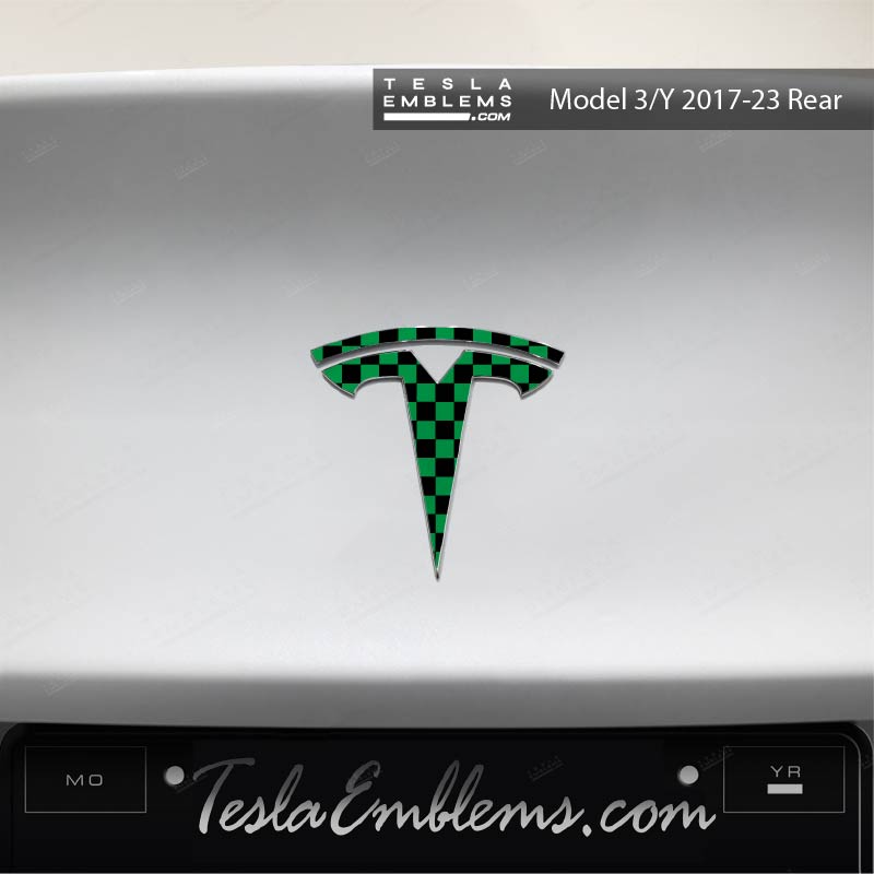 Ichimatsu Pattern Tesla Emblem Decals (Front + Back) | Model Y