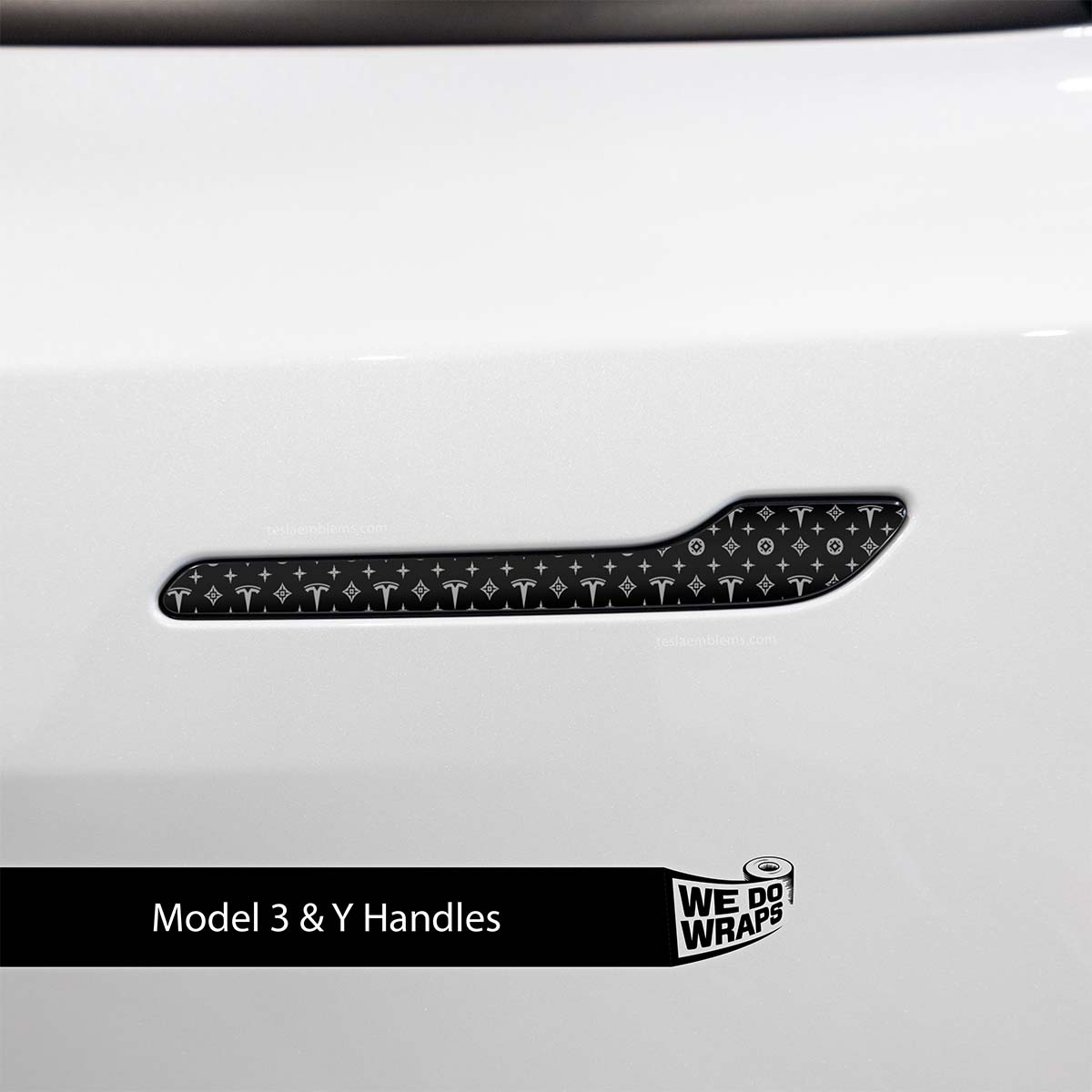 Designer Pattern Tesla Edition Tesla Door Handle Decals (4pcs)