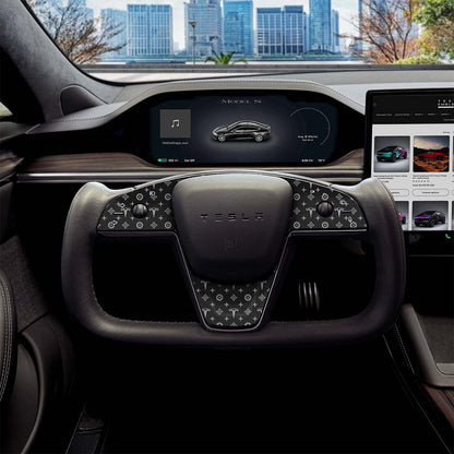 Designer Pattern Tesla Edition Tesla Steering Wheel Trim Decal Kit (3pcs) | Model X ’21-26