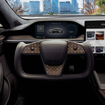 Designer Pattern Tesla Edition Tesla Steering Wheel Trim Decal Kit (3pcs) | Model X ’21-26