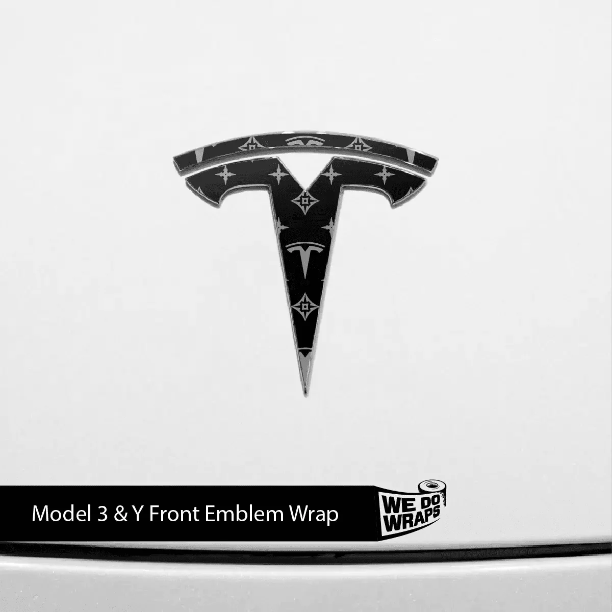 Designer Tesla Edition Pattern Tesla Emblem Decals (Front + Back) | Model Y