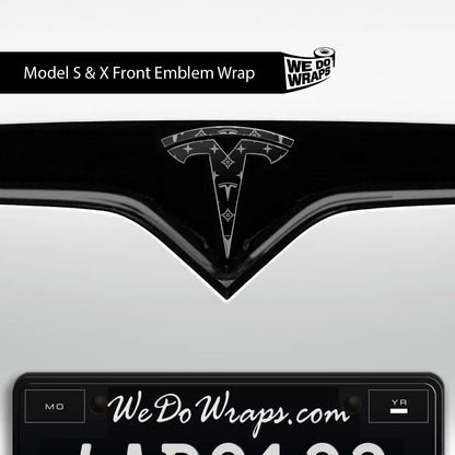 Designer Tesla Edition Pattern Tesla Emblem Decals (Front + Back) | Model X