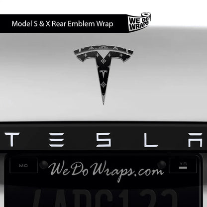 Designer Tesla Edition Pattern Tesla Emblem Decals (Front + Back) | Model X