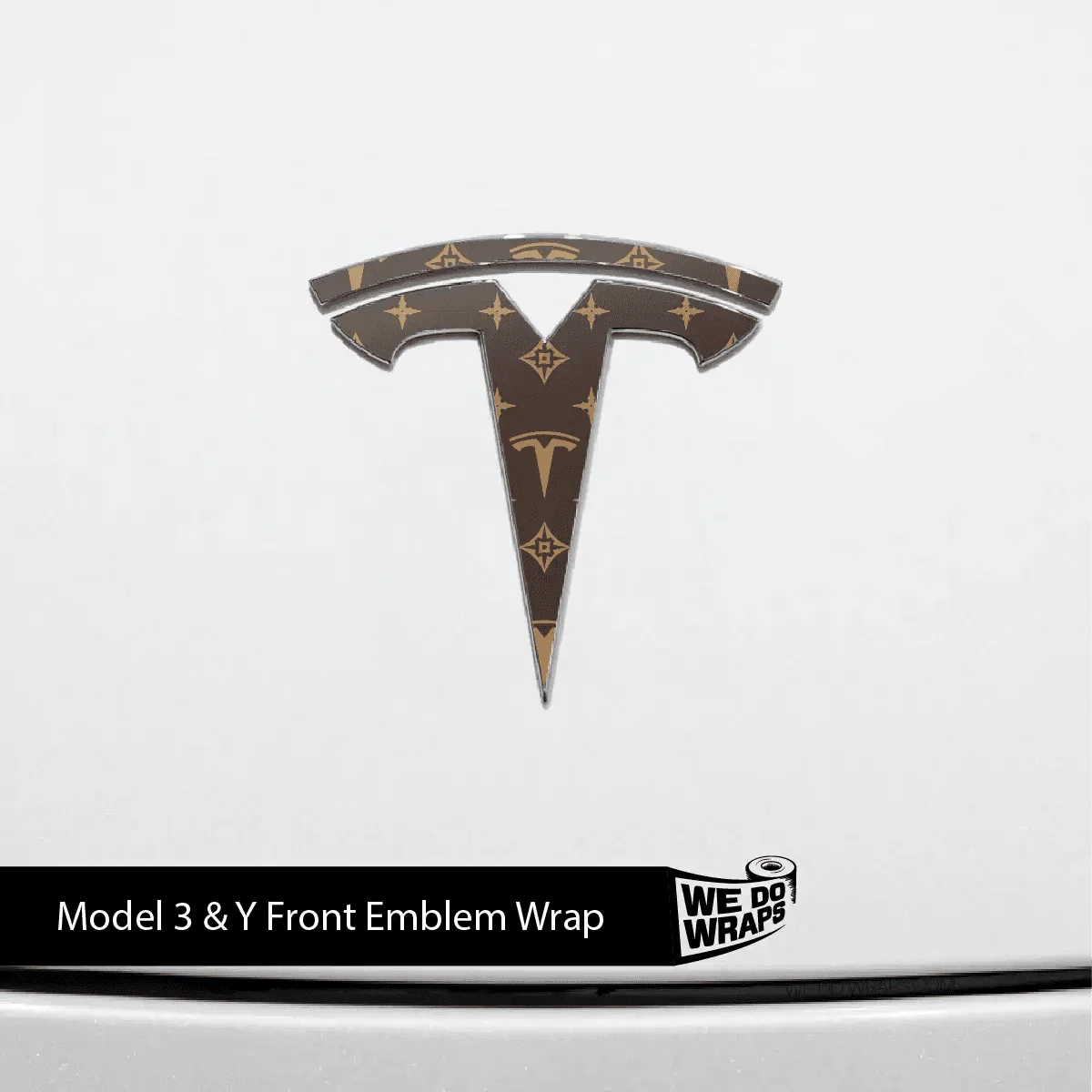 Designer Tesla Edition Pattern Tesla Emblem Decals (Front + Back) | Model 3