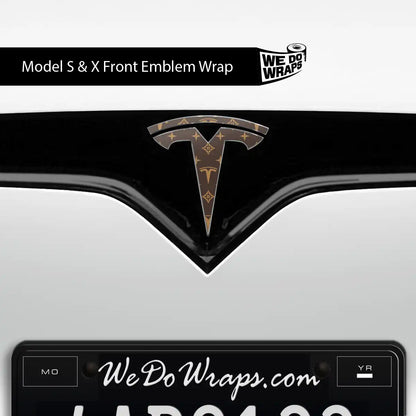 Designer Tesla Edition Pattern Tesla Emblem Decals (Front + Back) | Model X