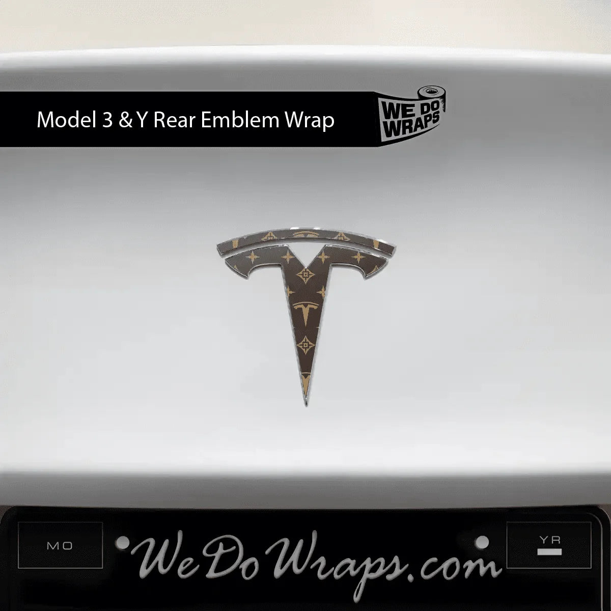 Designer Tesla Edition Pattern Tesla Emblem Decals (Front + Back) | Model Y
