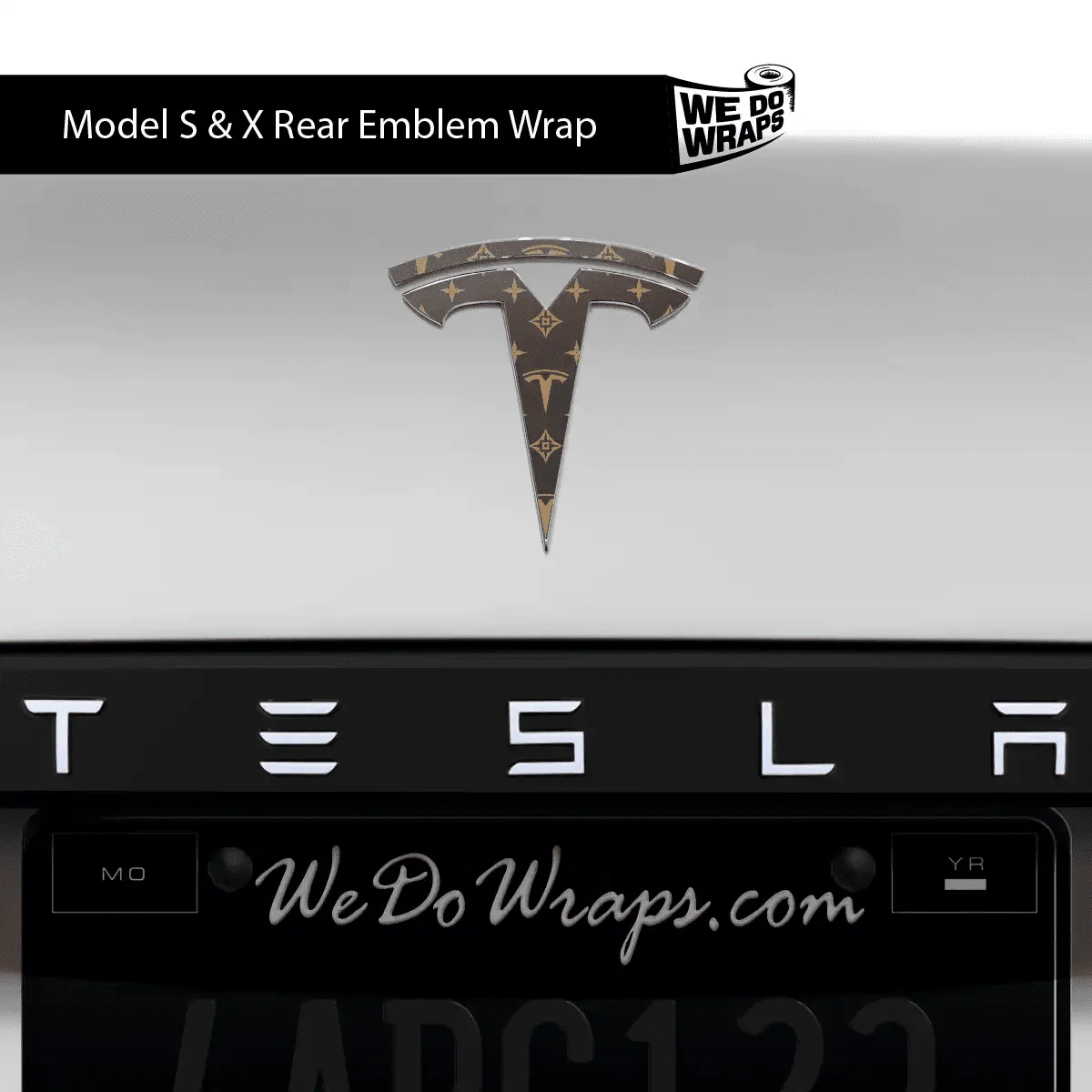 Designer Tesla Edition Pattern Tesla Emblem Decals (Front + Back) | Model X