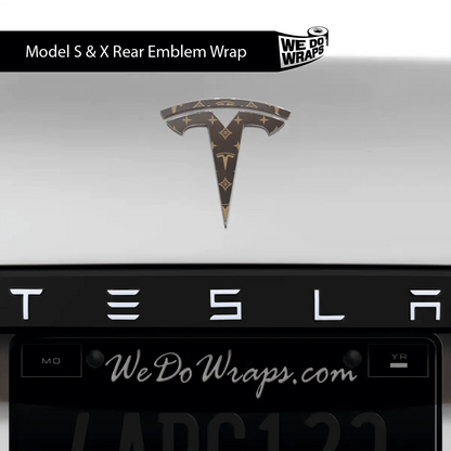 Designer Tesla Edition Pattern Tesla Emblem Decals (Front + Back) | Model S