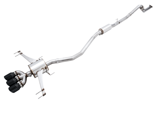 AWE Tuning Touring Edition Exhaust for FK8 Civic Type R (includes Front Pipe) - Triple Diamond Black Tips 3015-53006