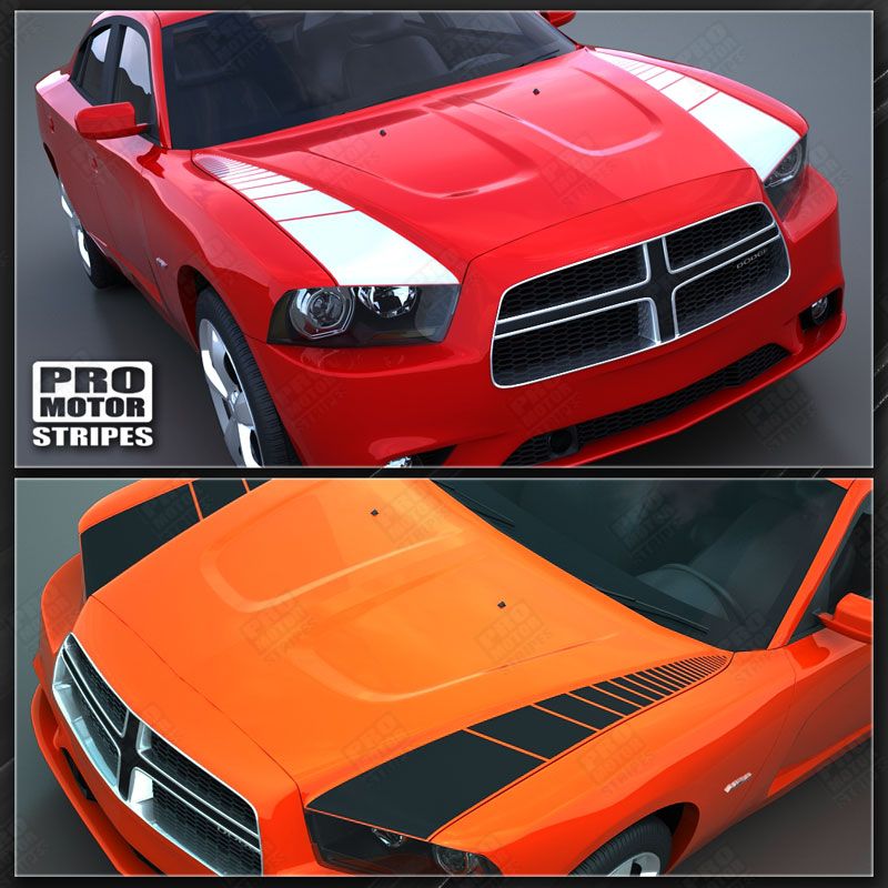 Dodge Charger 2011-2014 Racing Hood Side Accent Stripes