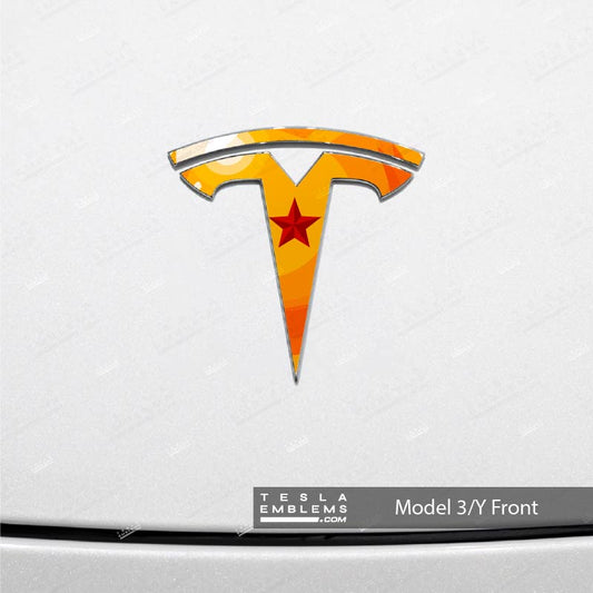 Dragon Ball Z Tesla Emblem Decals (Front + Back) | Model 3