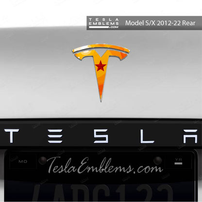 Dragon Ball Z Tesla Emblem Decals (Front + Back) | Model X
