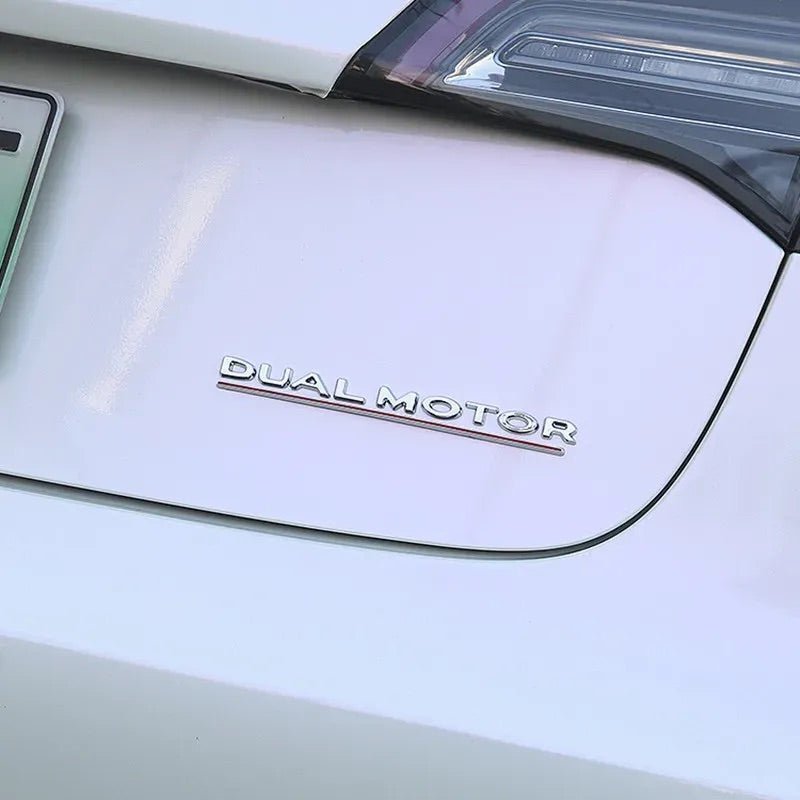 Tesla Dual Motor Emblem Color Overlay Decals