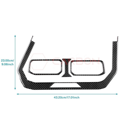 Real Carbon Fiber Center Dashboard A/C Vent Trim Overlays for 2024+ Ford Mustang