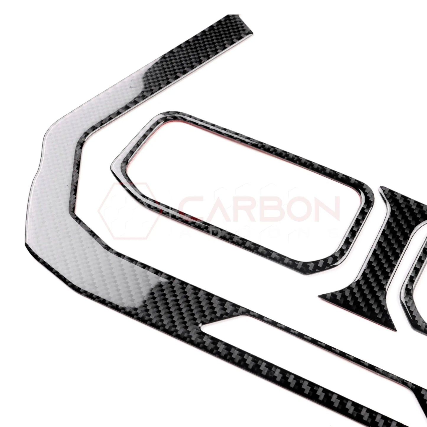 Real Carbon Fiber Center Dashboard A/C Vent Trim Overlays for 2024+ Ford Mustang