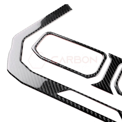Real Carbon Fiber Center Dashboard A/C Vent Trim Overlays for 2024+ Ford Mustang