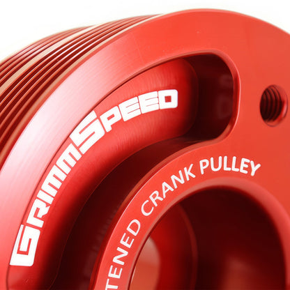 GrimmSpeed Lightweight Crank Pulley - Red - Subaru EJ Engines GRM095015R