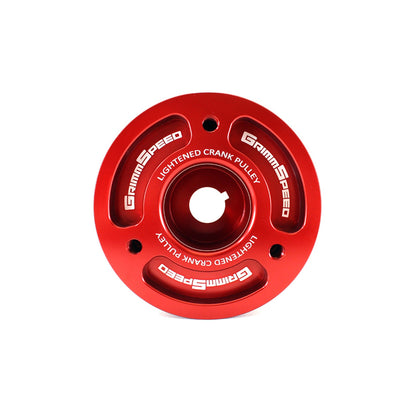 GrimmSpeed Lightweight Crank Pulley - Red - Subaru EJ Engines GRM095015R
