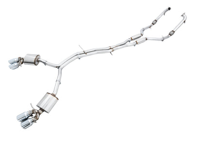 AWE Tuning Touring Edition Exhaust for Audi B9 S5 Sportback - Non-Resonated (Silver 102mm Tips) 3020-42056