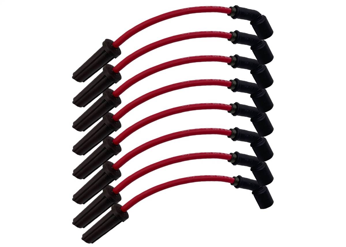 Granatelli 10" GM LS/LT 0-Ohm Red Spark Plug Wires – 28-1545S-R
