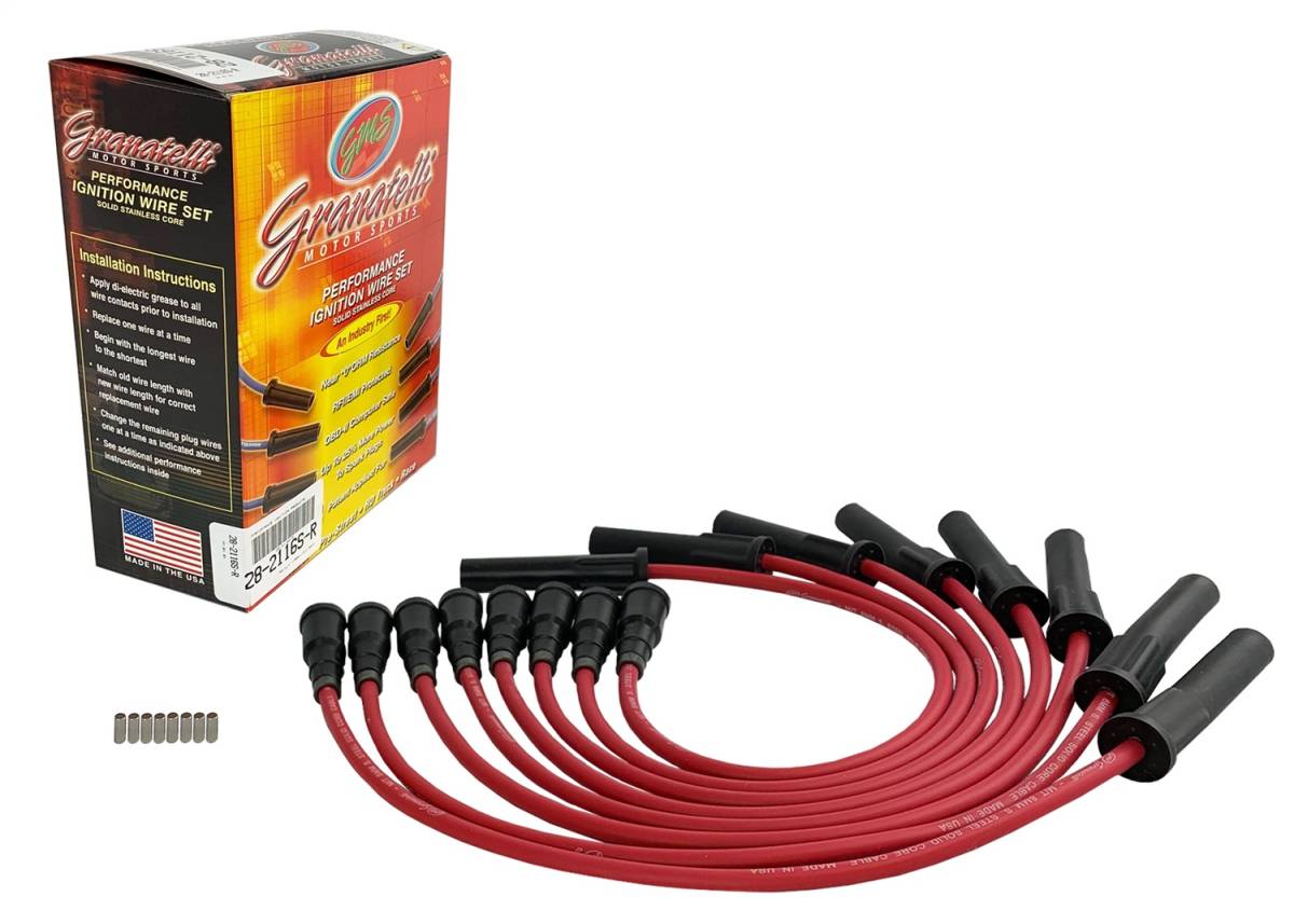Granatelli 23" Ford Raptor 6.2L 0-Ohm Red Spark Plug Wires – 28-2116S-R