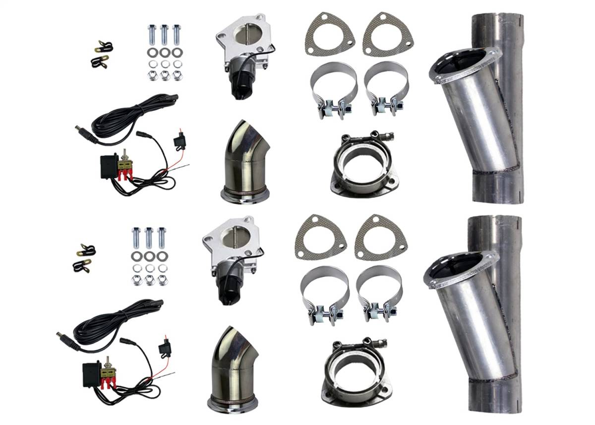 Granatelli 2.5-Inch Dual Round Electronic Mild Steel Slip-Fit Exhaust Cutout Kit – 303525D