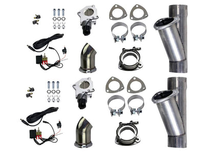 Granatelli 2.5-Inch Dual Round Electronic Mild Steel Slip-Fit Exhaust Cutout Kit – 303525D
